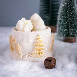 Handmade Stonecast Christmas Candle Jar Elegant Soy Wax Home Decor - thumbnail 3