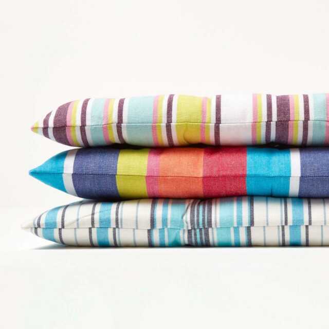 Luxury Striped Bench Cushion - Osaka, New England, Multi Stripe, 2 & 3 Seater, Cotton, Indoor/Outdoor, Machine Washable, Oeko-Tex?? Certified - image 1