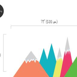 Mountains Wall Decal For Kids Room, Nurseries, Peel & Stick, Removable Decor, Landscape Sticker, Self Adhesive #52 - thumbnail 2