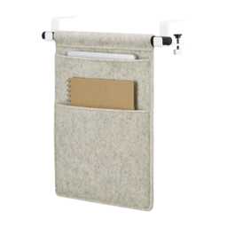 Wool Felt Desk Organizer Hanging Tabletop Pocket, Clamp-On Design - thumbnail 4