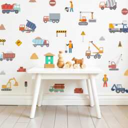Construction Truck Wall Decals, Boy's Nursery Decor, Art, Kids Room Decal, Peel & Stick Decal - thumbnail 2