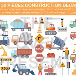 Construction Truck Wall Decals, Boy's Nursery Decor, Art, Kids Room Decal, Peel & Stick Decal - thumbnail 4