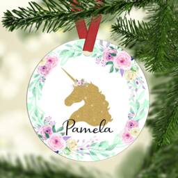 Personalised Unicorn Christmas Ornament Girl's First - thumbnail 2