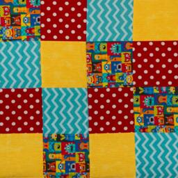 Baby Boy Quilt, Primary Color Quilt, Monsters Boy Bedding, Baby Shower Gift, Unique Red Bright Nursery - thumbnail 4