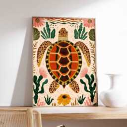 Turtle Poster, Ocean Wall Art, Sea Print, Marine Life Coastal Decor Beach Animal Lover Gift - thumbnail 2