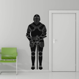 Giant Knight in Armor Decal, Fantasy Knight Wall Art Sticker, Suit Of Arms Large Decor, Medieval Armor Sticker - thumbnail 2