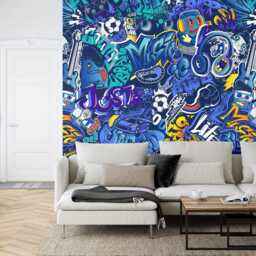Graffiti Street Wallpaper Mural, Urban Abstract Art Print, Peel & Stick - thumbnail 3