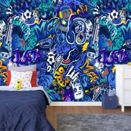 Graffiti Street Wallpaper Mural, Urban Abstract Art Print, Peel & Stick - thumbnail 2