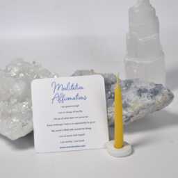 Beeswax Meditation Candle Set 20-Minute Mindfulness Taper Candles With Holder - thumbnail 3