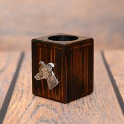 Whippet - Wooden Candlestick With Dog, Souvenir, Decoration, Limited Edition, Collection - thumbnail 2