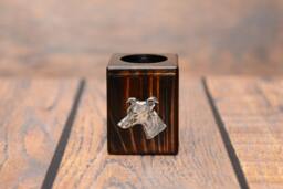 Whippet - Wooden Candlestick With Dog, Souvenir, Decoration, Limited Edition, Collection - thumbnail 1