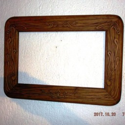 Carved Chestnut Mirror Frame - Art Nouveau Style With Natural Finish - thumbnail 3