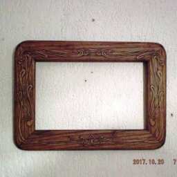 Carved Chestnut Mirror Frame - Art Nouveau Style With Natural Finish - thumbnail 2