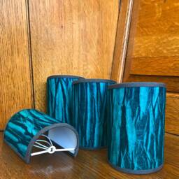 Jade Bark - Handmade, Candle Clip Half Shield Lampshade For Wall Lights - thumbnail 3