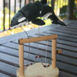Automaton Orca - Handmade Wooden Sculpture - thumbnail 3
