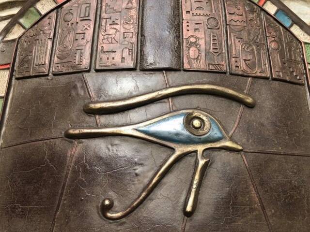 Egyptian Shield Wall Sculpture Wabi Sabi Art, Movie Prop Replica - image 1