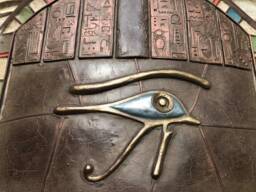 Egyptian Shield Wall Sculpture Wabi Sabi Art, Movie Prop Replica - thumbnail 1