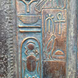 Egyptian Shield Wall Sculpture Wabi Sabi Art, Movie Prop Replica - thumbnail 3