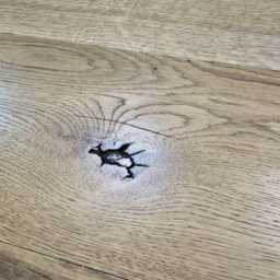 Oak Dine Table Wrangle Wooden Rustic Industrial Dining Wood Trapezium-Frame Legs - thumbnail 4