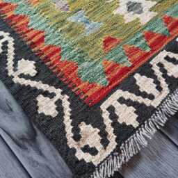 Heritage Runner Rug, Handmade Artisan Afghan Turkish, Scandinavian, Navajo, Bohemian, Wool Flatweave Multicolour Kilim Rug 190x65 cm - thumbnail 3