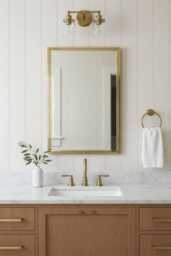 Handmade Unlacquered Brass Rectangular Vanity Mirror