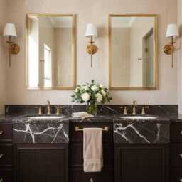 Handmade Unlacquered Brass Rectangular Vanity Mirror - thumbnail 3