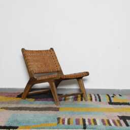 Handmade Abstract Berber Wool Rug Artisanal Moroccan Carpet - 9, 8x6, 5 Ft - thumbnail 2