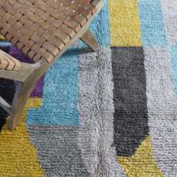 Handmade Abstract Berber Wool Rug Artisanal Moroccan Carpet - 9, 8x6, 5 Ft - thumbnail 3