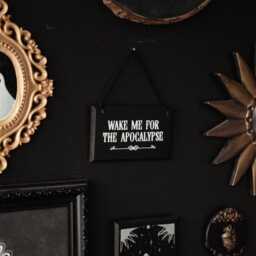 Wake Me For The Apocalypse Mini Gothic Sign/Funny Goth Wall Decor Handmade Oddity Dark Academia Gift - thumbnail 3