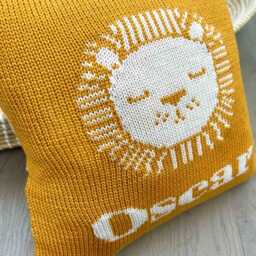 Personalised Lion Merino Wool Pillow, Baby Cushion Gift - thumbnail 2