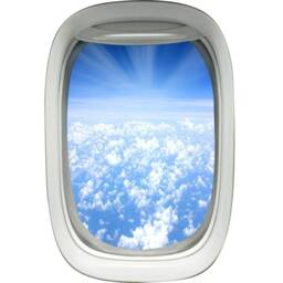 Airplane Window Wall Decal Nimbus Clouds Peel & Stick Decor Flying Vwaq-Pw5 - thumbnail 2