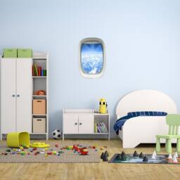 Airplane Window Wall Decal Nimbus Clouds Peel & Stick Decor Flying Vwaq-Pw5 - thumbnail 1