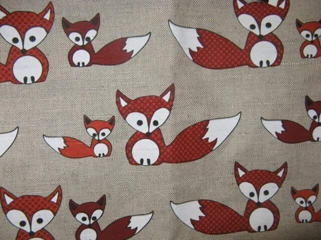 Linen Curtain Panel Natural White Orange Foxes Animals Kids Room Decor Cafe Curtain Kitchen Valance Runner Napkins Tea Towel Great Gift - image 1