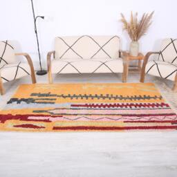 Moroccan Rug, Berber 4x8 Ft, Colorful Area Rug - thumbnail 2