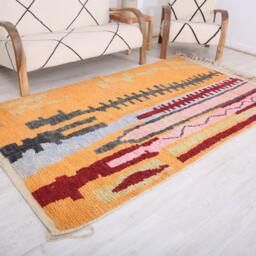 Moroccan Rug, Berber 4x8 Ft, Colorful Area Rug - thumbnail 3