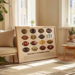 Football Evolution Art Print Gridiron History Poster, Game Room Decor - thumbnail 2