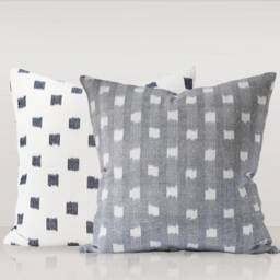 Kufri Rex in Natural Designer Pillow Cover, Geometric Dot Off White/Black Cushion Covers, High End Pillow, Boho Tribal Decorative Pillows - thumbnail 4