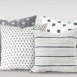 Kufri Rex in Natural Designer Pillow Cover, Geometric Dot Off White/Black Cushion Covers, High End Pillow, Boho Tribal Decorative Pillows - thumbnail 3