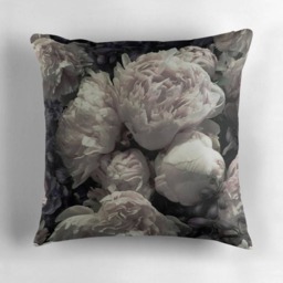 Velvet Pillow, Peonies Throw Velvet Boho Flowers, Soft Colors, 18X18In Or 22 X 22In, Pale Pink Decorative Cushion Bed Pillow - thumbnail 2