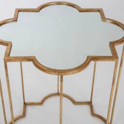 Metal Side Tables, Nest Of Gold Gilt Leaf, Minimalist Interior Decor, Set Two Living Room Dining - thumbnail 2