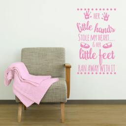 Little Hands Feet Nursery Wall Quote Vinyl Decal - Baby Picture - thumbnail 2