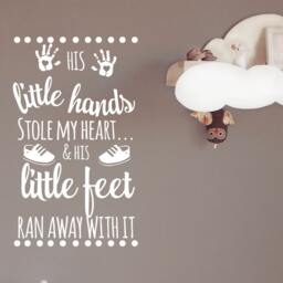 Little Hands Feet Nursery Wall Quote Vinyl Decal - Baby Picture - thumbnail 3