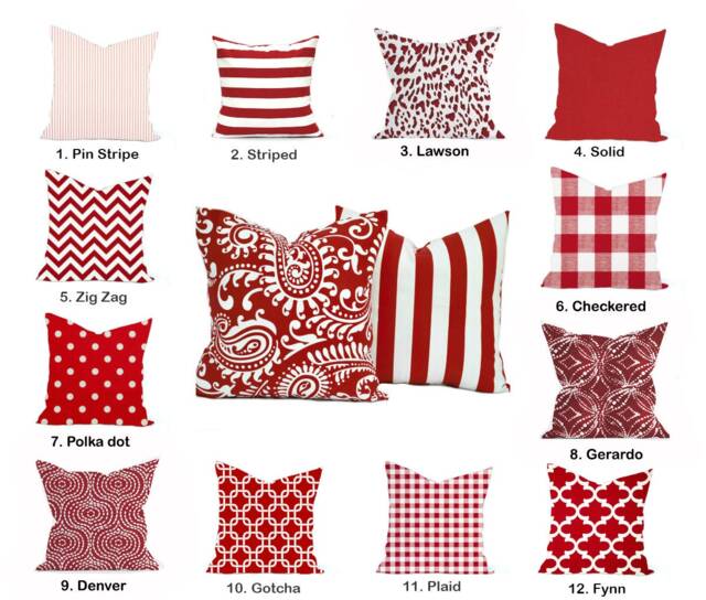 Choose Any Red Pillow Cover, Cushion, Decorative Throw Pillow, Accent Case, Paisley Pillow - image 1