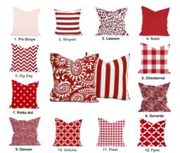 Choose Any Red Pillow Cover, Cushion, Decorative Throw Pillow, Accent Case, Paisley Pillow - thumbnail 1