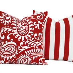 Choose Any Red Pillow Cover, Cushion, Decorative Throw Pillow, Accent Case, Paisley Pillow - thumbnail 3