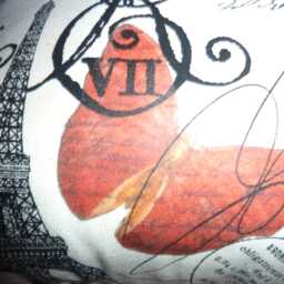 Black & White Premier Prints French Stamp Pillow Cover With Red Butterfly - thumbnail 2