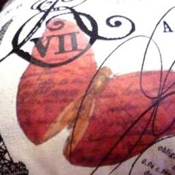 Black & White Premier Prints French Stamp Pillow Cover With Red Butterfly - thumbnail 3