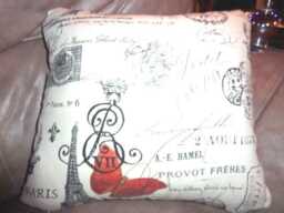 Black & White Premier Prints French Stamp Pillow Cover With Red Butterfly - thumbnail 1