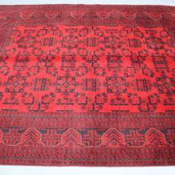 5x7 Red Afghan Rug - Khal Mohammadi Hand Knotted High Pile Wool Tribal Area Oriental Turkmen Living Room Bedroom Carpet - thumbnail 3