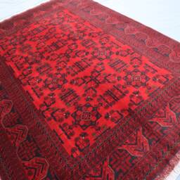 5x7 Red Afghan Rug - Khal Mohammadi Hand Knotted High Pile Wool Tribal Area Oriental Turkmen Living Room Bedroom Carpet - thumbnail 2